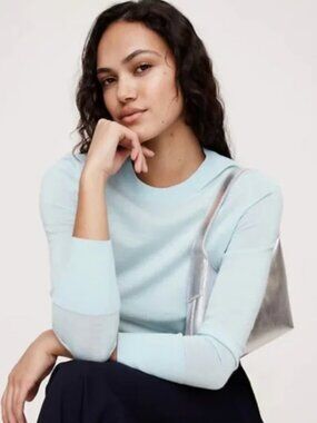 Banana Republic Merino Crew Neck Sweater in Poolside View Blue